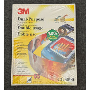 3M Multipurpose Transparency Film Clear 8.5x11” 65 Count Inkjet Laser Copier